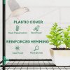 Outsunny 3 Tier Lean-to Mini Greenhouse with Reinforced Plastic Cover, Portable Indoor Outdoor Green House with 3 Roll-up Doors and 9 Wire Shelves, 151H x 215W x 46Dcm, Clear