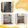 PawHut Pressure Fit Safety Gate for Doorways and Staircases, Dog Gate w/ Auto Closing Door, Pet Barrier for Hallways w/ Double Locking, Openings 75-82 cm - Black