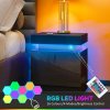 HOMCOM High Gloss Front Bedside Table, Nightstand with RGB LED Light and 2 Drawers, Chest of Drawers for Bedroom, Living Room, Black