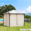 Outsunny 4 Pack Replacement Gazebo Curtains Privacy Panel for Most 3 x 3m Gazebo Canopy Pavillion Outdoor Shelter Sidewalls Accessories Beige