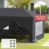 Outsunny 3 x 6 m Pop Up Gazebo with Sides and Windows, Height Adjustable Wedding Camping Party Tent Canopy Marquee with Storage Bag for Garden, Event, Grey