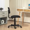 HOMCOM Armless Office Chair, Small Desk Chair, Height Adjustable Computer Chair with Rolling Wheels and Low Back, Black