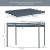 Outsunny Retractable Pergola Roof, Sun Shade Cover, UV30+ Protected Replacement Canopy Fabric for 2.85 x 2m Pergola, Dark Grey