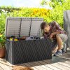 Outsunny 380L Garden Storage Box Outdoor Storage Box Waterproof with Lockable Lid and Moulded Handles, Double-Layer HDPE Deck Box, 115 x 60 x 60 cm