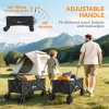 Outsunny 110L Festival Trolley on Wheels, Folding Camping Trolley Cart with Telescopic Handle, Carry Bag and All-Terrain Big Wheels, for Garden, Beach, Fishing, Black