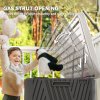 Outsunny 380L Garden Storage Box Outdoor Storage Box Waterproof with Lockable Lid and Moulded Handles, Double-Layer HDPE Deck Box, 115 x 60 x 60 cm