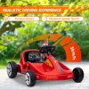 AIYAPLAY Electric Go Kart, 6V Battery Powered Kids Go Kart with Music, Light, Horn, Kids, Ride on Car for 3-5 Years, Red