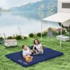Outsunny 2 Person Camping Inflating Sleeping Mat Inflatable Mattress Ultralight Folding Bed Portable Air Bed for Outdoor Backpacking Hiking Travel - Navy Blue