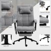 Vinsetto Office Chair with 6-point Vibration Massage and Heat, Computer Chair with Adjustable Height, Head Pillow, Footrest for Home, Grey