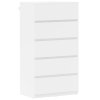 HOMCOM Chest of Drawers, 5 Drawers Storage Cabinet Floor Tower Cupboard for Bedroom Living Room, White