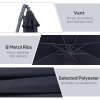 Outsunny 3(m) Garden Cantilever Parasol Patio Banana Hanging Umbrella Sun Shade with Crank and Tilt, 8 Ribs and Cross Base, Black