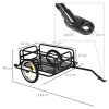 HOMCOM Bike Trailer Cargo in Steel Frame, Extra Bicycle Storage Carrier with Hitch (Black)