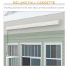 Outsunny 4 x 3(m) Electric or Manual Retractable Awning, Half Cassette, with Remote Controller, Manual Crank Handle and Aluminium Frame, Sun Canopies for Patio Deck Door Window, Grey