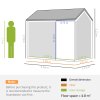 Outsunny 7 x 6 ft Garden Shed, Metal Shed with Single Door, Window and Air Vents, Galvanised Outdoor Lockable Tool Storage House, Dark Grey