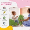 AIYAPLAY Baby Rocking Horse, Plush Ride on Dinosaur Seat with Safety Belt, 32 Songs, Wood Base, Hand Puppet