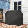 Outsunny BBQ Cover for Rectangular Gas Grill, 420D Oxford Fabric Barbecue Covers, Waterproof UV Protection Rip-Proof, with Windproof Drawstring and Hook and Loop Fasteners, Black, 147 x 61 x 120cm