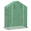 Outsunny Walk-in Greenhouse Cover Replacement with Roll-up Door and Mesh Windows, Reinforced PE Hot House Cover, COVER ONLY, 140 x 73 x 190cm, Green
