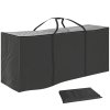 Outsunny 720 L Outdoor Garden Cushion Storage Bag, Heavy Duty 600D Oxford Fabric Waterproof Garden Furniture Cushion Storage Bag with 2-Way Zip for Tent, Christmas Tree, 175 x 55 x 75 cm, Black