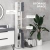 kleankin 180cm Tall Bathroom Cabinet, Slim Bathroom Storage Cabinet with 4 Open Shelves, 2 Door Cupboards and Adjustable Shelves