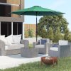 Outsunny 3(m) Garden Parasol Umbrellas, Outdoor Sun Shade with 8 Ribs, Tilt and Crank Handle for Balcony, Bench, Garden, Green