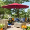 Outsunny 3(m) Garden Parasol Umbrellas, Outdoor Sun Shade with 8 Ribs, Tilt and Crank Handle for Balcony, Bench, Garden, Wine Red