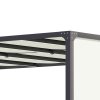 Outsunny 3 x 4m Metal Pergola with LED Lights, Outdoor Garden Pergola with Sliding Roof, Solar Powered, for BBQ, Cream White