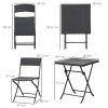 Outsunny 3 Pieces Folding Rattan Bistro Set, Garden Furniture Bistro Set with Folding Garden Table and Chairs, Wicker Balcony Furniture for Outdoor, Patio, Porch, Brown