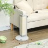 PawHut Cat Scratching Post, 56cm Corner Cat Scratch Post with Sisal Scratching Pad, for Indoor Corners, Table Corners, Sofa Corners, Grey