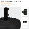 Outsunny Garden Parasol Base with Rattan Effect, 22kg Water or 29kg Sand Filled, Heavy Duty HDPE Umbrella Stand, Fillable Parasol Stand for 38mm, 48mm Poles, Black