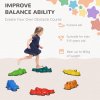ZONEKIZ Kids Stepping Stones, 6PCs Balance River Stones, Crocodile-Designed Sensory Toy with Anti-Slip Edge, Indoor Outdoor Obstacle Courses, Stackable