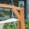 Outsunny Wooden Garden Swing Chair A-Frame Wood Log Swing Bench Chair With Canopy and Cushion for Patio Garden Yard