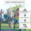 HOMCOM 10ft Trampoline Net Replacement Safety Net Enclosure Net Spare w/ 6 Poles