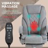 Vinsetto Massage Office Chair with 6 Point Massage and Heat, Desk Chair with Footrest, Reclining Backrest, Swivel Wheels, Adjustable Height, Grey