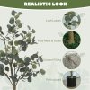HOMCOM Set of 2 Decorative Artificial Tree, 4ft/ 120cm Silk Eucalyptus Trees with 230 Silver Dollar Leaves in Pot, Fake Plants for Home, Office, Living Room, Indoor Decor