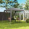Outsunny 3 M x 3 M Base/ 2.5 M x 2.5 M Top Pop Up Gazebo, 2 Person Setup Instant with Carry Bag, Height Adjustable Slant Leg Party Tent Instant Event Shelter for Garden, Patio, Grey
