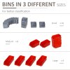 DURHAND 44 Pcs On-Wall Garage DIY Storage Unit with 28 Cubes 10 Hooks 2 Boards Screws Organisation Pegboard Tool Equipment Red