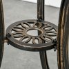 Outsunny 3 Piece Cast Aluminium Garden Bistro Set for 2, Outdoor Coffee Table Set Rust Resistant with Parasol Hole, Cushions, Patio Table and Chairs for Garden, Balcony, Bronze Tone