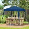 Outsunny 3 M x 3 M Base/ 2.5 M x 2.5 M Top Pop Up Gazebo, 2 Person Setup Instant with Carry Bag, Height Adjustable Slant Leg Party Tent Instant Event Shelter for Garden, Patio