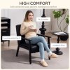 HOMCOM Armchair, PU Leather Accent Chair, Occasional Chair with Rubber wood Frame for Living Room, Reception, Bedroom, Balcony, Black