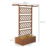 Outsunny Wood Planter with Trellis, Raised Garden Bed Privacy Screen Planter Box to Grow Vegetables, Herbs and Flowers for Garden, Patio, Deck, Orange
