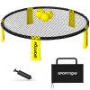 SPORTNOW Spike Ball Set, Mini Beach Games Set with Net, 3 Balls and Ball Pump, Portable with Carrying Bag for Outdoor Team Sports, Yellow