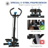HOMCOM Adjustable Twist Stepper Aerobic Ab Exercise Fitness Workout Machine w/ LCD Screen, Height Adjust Handlebars for Home Gym, Black and Blue