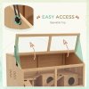 PawHut Wooden Hamster Cage, Gerbil Cage for Syrian Hamster with Exercise Play House, Openable Top 85 x 45 x 44cm - Nature