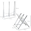 DURHAND Portable Sawhorse Heavy Duty Steel Adjustable Work Support, Foldable Sawhorse Stand 100 kg Weight Capacity, Silver Tone