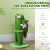 PawHut Cat Scratching Post for Indoor Cats, 63cm Tall Cat Scratcher Post with Sisal Rope Cover, Large Base, Green