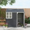 Outsunny 7 x 6 ft Garden Shed, Metal Shed with Single Door, Window and Air Vents, Galvanised Outdoor Lockable Tool Storage House, Dark Grey