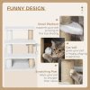 PawHut Pet Stair, Cat Tree with 3-step Climb Ladder, Scratching Posts, Platforms, Toy Ball, for Indoor Elderly Cats Kittens, White