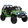 AIYAPLAY Kids Ride On Car, 12V Battery Powered Electric Truck with 4 Spring Suspension Wheels, Parental Remote Control, Music Horn LED Lights, Green