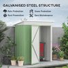 Outsunny 5x3ft Garden Shed, Steel Small Shed, Outdoor Lean-to Shed with Adjustable Shelf, Lock and Gloves for Patio, Garden, Green without Foundation Kit