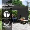 Outsunny 3 x 3(m) Garden Pergola with Retractable Roof Canopy, Aluminium Pergola Kit Gazebo with Roller Shade, UPF30+ Sun Shade Shelter for Porch, Dark Grey